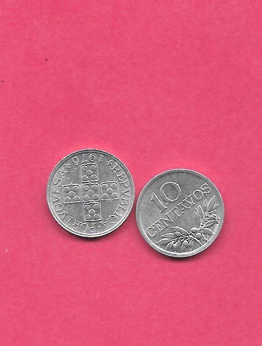 Portugal Km594 1974 Unc-uncirculated Old Vintage Mint Aluminum 10 Centavos Coin