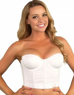 Bridal Bustier Corset Prom Shaper Longline Strapless Bra Formal Gown Push Up 800